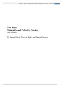 Maternity and Pediatric Nursing (3rd Edition) TestBank by Ricci, Kyle, and Carman