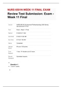 NURS 6501N WEEK 11 FINAL EXAM | Attempt Score	99 out of 100 points 