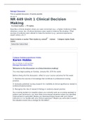 NR 449 Week 1 Discussion; Clinical Decision Making; 58 Pages