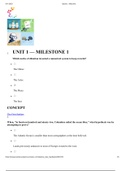 HIS 104 Unit 1 Milestone 1 Question And Answers( Complete Solution Rated A)