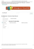 NR 509 Week 2 Shadow Health Respiratory Physical Assessment Assignment DOCUMENTATION