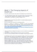 NR 447 Week 1 Graded Discussion Topic The Changing Aspects of Healthcare