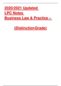 2020/2021 Updated  LPC Notes  Business Law & Practice –   (Distinction Grade)