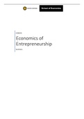 Economics of Entrepreneurship - Summary