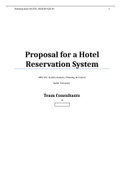 MIS 581: System Analysis, Planning, & Control Proposal for a Hotel  	Reservation System