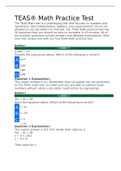 ATI TEAS MATH- TEAS Guide|All Questions and Sections Covered with Step by Step Calculations and Explanations (Latest Update)|Rated A