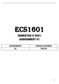 ECS1601 Assignment 01 Semester 2 2021