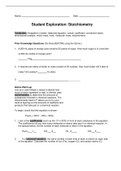 Gizmo Stoichiometry Student Activity Sheet Submission( Complete Solution Rated A)