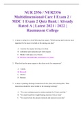 NUR 2356 / NUR2356 Multidimensional Care I Exam 2 / MDC 1 Exam 2 Quiz Bank | Already Rated A | Latest 2021 / 2022 | Rasmussen College