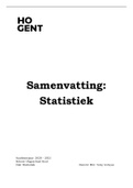 Examensamenvatting Statistiek - Verleyen V. - Hbo5 Marketing HoGent