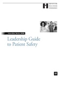 HS HEALTH CAR  Leadership Guide to Patient Safety  The Unique Role of Boards and Senior Leaders in Patient Safety