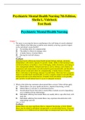 Psychiatric Mental Health Nursing 7th Edition, Sheila l,. Videbeck  Test Bank [With Answer Elaborations]