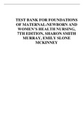 TEST BANK FOR FOUNDATIONS OF MATERNAL-NEWBORN AND WOMEN’S HEALTH NURSING, 7TH EDITION, SHARON SMITH MURRAY, EMILY SLONE MCKINNEY