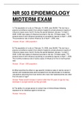 NR 503 / NR503 EPIDEMIOLOGY MIDTERM EXAM. QUESTIONS AND ANSWERS