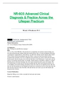 NR603 / NR-603 Week 5 Predictor Pt 1 (Latest): Advanced Clinical Diagnosis and Practice Across the Lifespan Practicum - Chamberlain