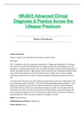 NR603 / NR-603 Week 6 Predictor (Latest): Advanced Clinical Diagnosis and Practice Across the Lifespan Practicum - Chamberlain