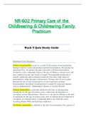 NR602 / NR-602 Week 5 Quiz Study Guide (Latest): Primary Care of the Childbearing & Childrearing Family Practicum - Chamberlain