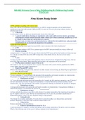 NR602 / NR-602 Final Exam Study Guide (Latest): Primary Care of the Childbearing & Childrearing Family Practicum - Chamberlain