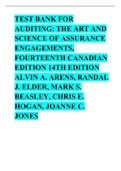Test Bank for Auditing,, The Art and Science of Assurance Engagements, Fourteenth Canadian Edition 14th edition Alvin A. Arens, Randal J. Elder, Mark S. Beasley, Chris E. Hogan, Joanne C. Jones