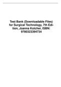 Test Bank (Downloadable Files)  for Surgical Technology, 7th Edition, Joanna Kotcher, ISBN:  978032339473