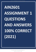 AIN2601 ASSIGNMENT 1 QUESTIONS AND ANSWERS 100 CORRECT (2021).