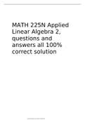 MATH 225N Applied Linear Algebra 2, questions and answers all 100% correct solution 