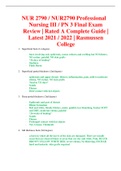 NUR 2790 / NUR2790 Professional Nursing III / PN 3 Final Exam Review | Rated A Complete Guide | Latest 2021 / 2022 | Rasmussen College