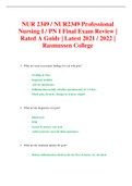 NUR 2349 / NUR2349 Professional Nursing I / PN I Final Exam Review (4 Versions) | Rated A Guide | Latest 2021 / 2022 | Rasmussen College