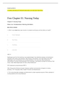 Exam (elaborations) NURSING 150 Free Chapter 01: Nursing Today Chapter 01: Nursing Today Potter et al.: Fundamentals of Nursing, 9th Edition MULTIPLE CHOICE