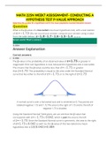 MATH 225N Week7 Assisgnment Conducting a hypothesis test P-Value A:LATEST 2021 | CHAMBERLAIN COLLEGE OF NURSINGpproach