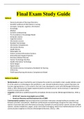 Chamberlain College of Nursing, NR 599 Final Exam Study Guide, 2021