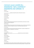 mid term exam cis426 ALL ANSWERS 100% CORRECT ANSWERS AID GRADE ‘A’