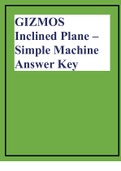 GIZMOS Inclined Plane – Simple Machine Answer Key