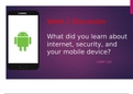 COMP150 Week 2 Discussion: What did you learn about internet, security, and your mobile device?
