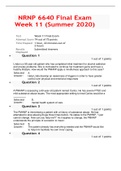NRNP 6640 Final Exam Week 11 (Summer 2020) - VERIFIED 