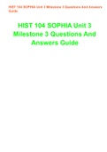 HIST 104 SOPHIA Unit 3 Milestone 3 Questions And Answers Guide