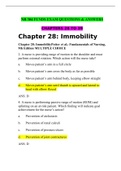 NR 304 FUNDS EXAM QUESTIONS & ANSWERS CH- 28 TO 39:LATEST 2021 | CHAMBERLAIN COLLEGE OF NURSING