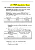 Chamberlain College of Nursing - NR 447 RN Exam 1 Study Guide