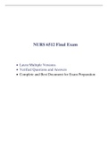 NURS 6512N Final Exam (7 Versions, 2020/2021) & NURS 6512N Midterm Exam (7 Versions, 2020/2021): |100 Q & A in Each Version, Verified and 100% Correct, Download to Secure HIGHSCORE|