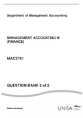 MAC 3761 (MAC 3761) Management Accounting