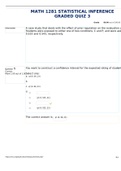 MATH 1281 STATISTICAL INFERENCE GRADED QUIZ 3