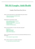 NR341 / NR341 Final Exam Class Review (Latest 2021 / 2022): Complex Adult Health - Chamberlain