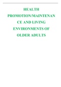 NR 601: Health Promotion/Maintenance and Living Environments of Older Adults (100% CORRECT Q&A GUIDE ) 2021