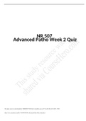 NR 507 Week 2 Quiz Study Guide