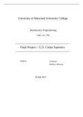 CMIS 141, 7981 Introductory Programming Final Project – U.S. Crime Statistics. Complete.