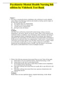  Psychiatric_Mental Health Nursing 8th Edition By VIDEBECK_TEST BANK