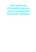 TEST BANK FOR PSYCHIATRIC MENTAL HEALTH NURSING 6TH EDITION BY VIDEBECK