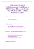 NUR 2356 / NUR2356 Multidimensional Care I Exam 2/ MDC 1 Exam 2 Review | Already Rated A | Latest 2021 / 2022 | Rasmussen College