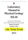 Laboratory Manual in Physical Geology (10th Edition) -Testbank by Richard M. Busch , Dennis G. Tasa.