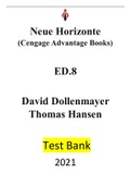 Neue Horizonte (Cengage Advantage Books) 8th Edition by David Dollenmayer ,Thomas Hansen-|Test bank| Reviewed/Updated for 2021